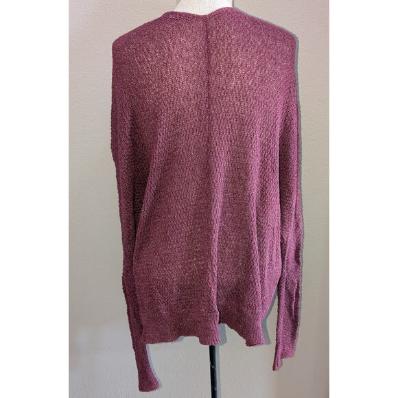 Womens Urban Outfitters BDG Ivy Cotton Blend Maroon Open Front Cardigan Size L - Picture 2 of 4